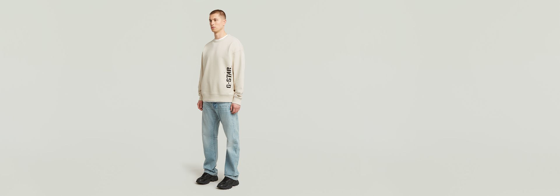 G-Star Raw White Sprayed 89 Gr Loose R Sweater