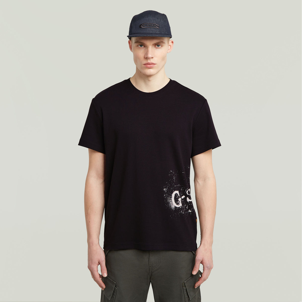 G-Star- Raw Men Sprayed T-Shirt In Black