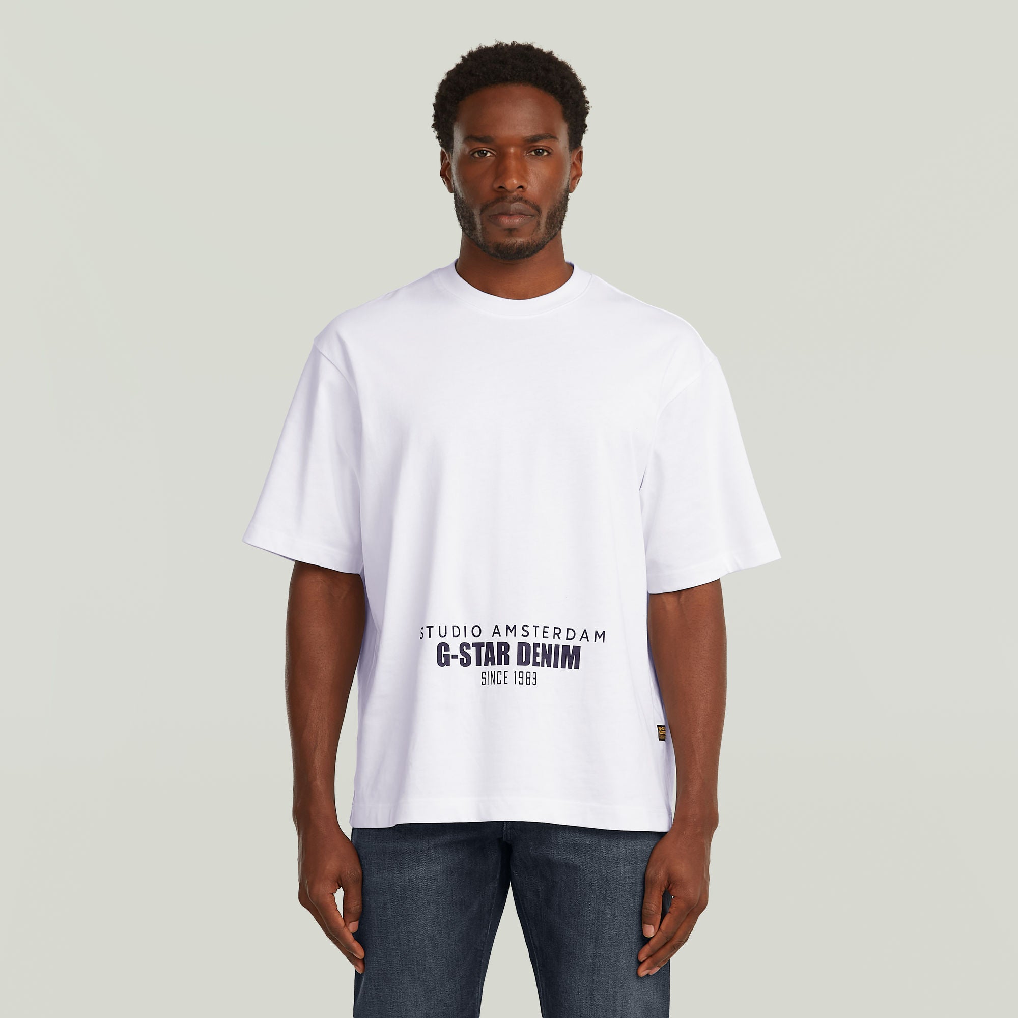 G-Star Raw Mens Studio AMS Boxy T-Shirt In White
