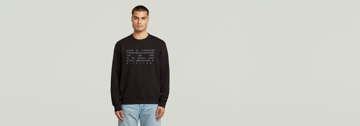 G-Star Raw Mens Text Graphic Sweater In Black