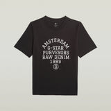 G-Star Raw Womens Text Graphic T-Shirt In Dark Black