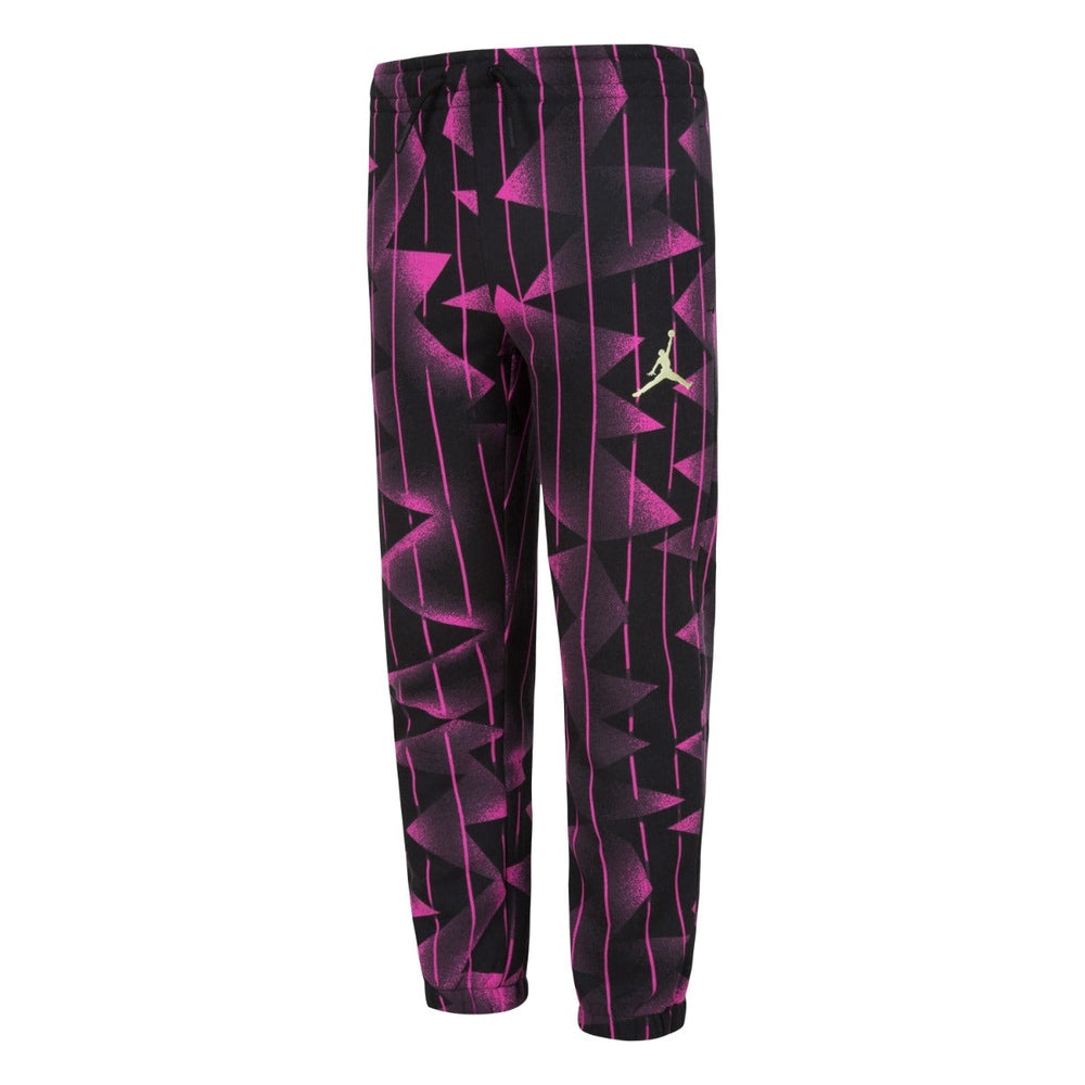 Jordan Girls Essentials AOP Fleece Pant In Black/Pink
