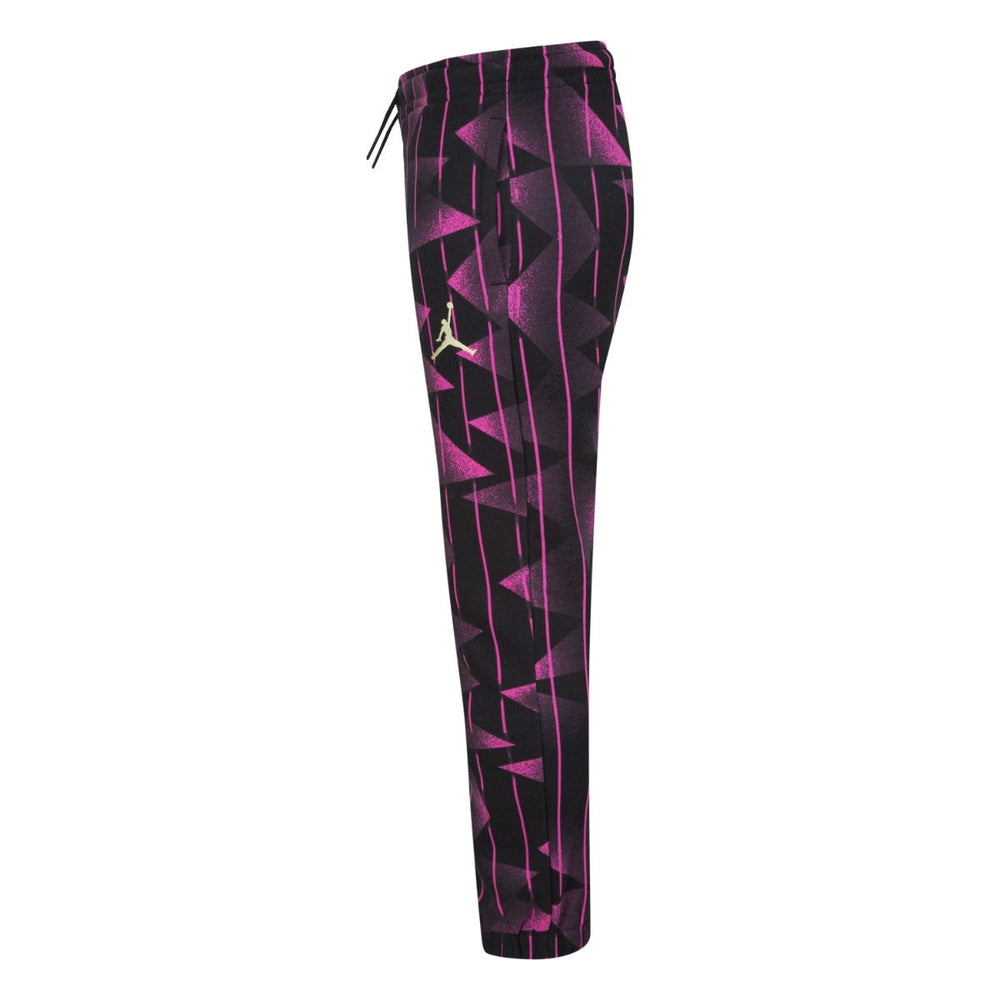Jordan Girls Essentials AOP Fleece Pant In Black/Pink