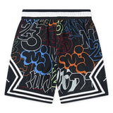 Jorndan Boys Aop Sport Diamond Shorts In Black Multi