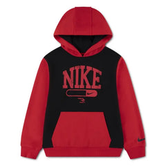 Nike Boys Vintage French Terry Hoodie In Black And Red