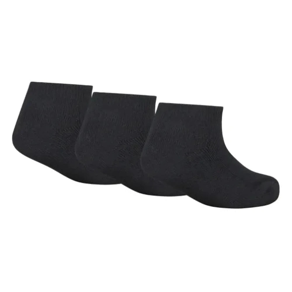 Nike Unisex Kiddies 3 Pack No Show Ankle Socks In Black