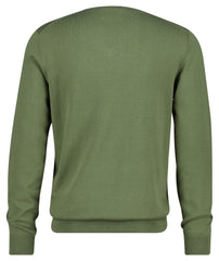 Gant Mens Classic Cotton V-Neck Sweater In Olive Green