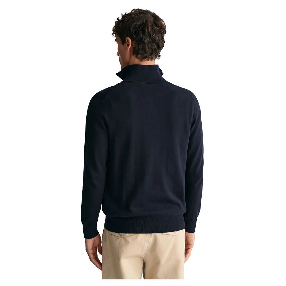 Gant Mens Classic Cotton Halfzip Top In  Navy