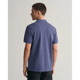 Gant Mens Regular Shield Short Sleeve Pique Polo Shirt In Blue