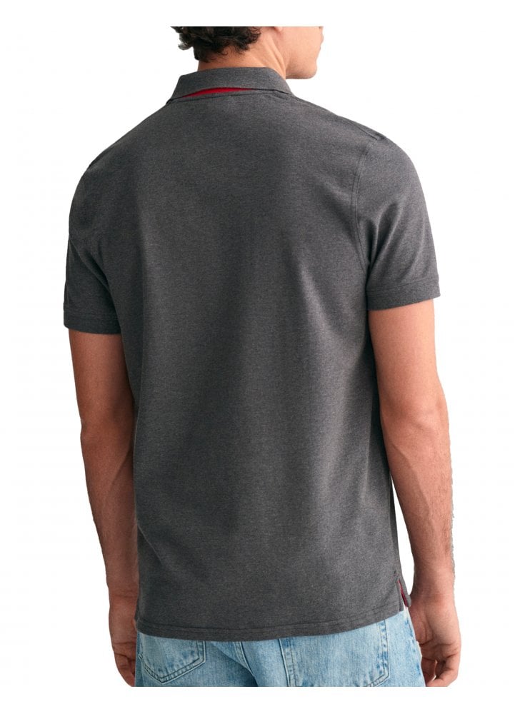 Gant Regular Contrast Pique Ss Dark Grey