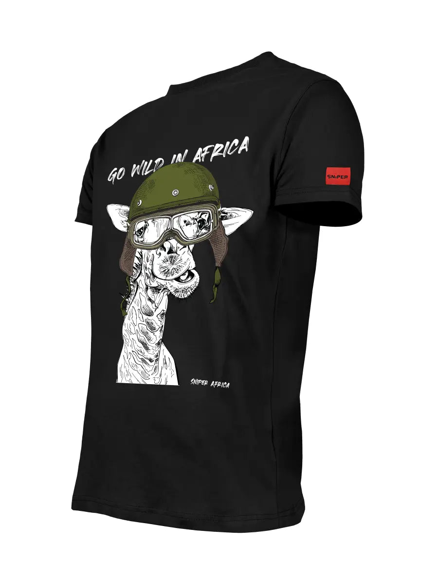 Sniper Mens Giraffe T-Shirts In Black