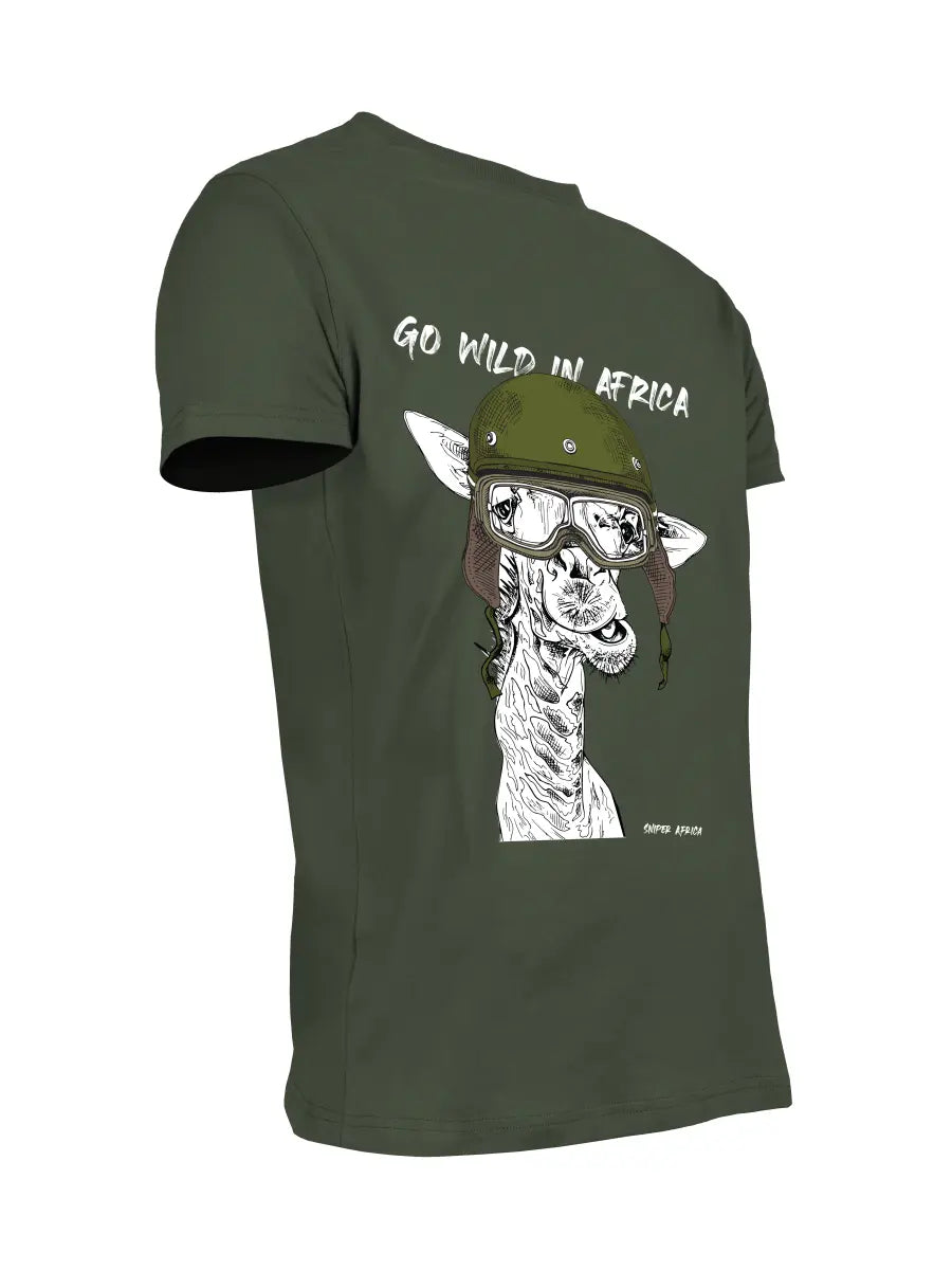 Sniper Giraffe T-Shirts For Men In Olive