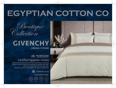 Egyptian Cotton Givenchy T400 Duvet Covers In Cream and Stone