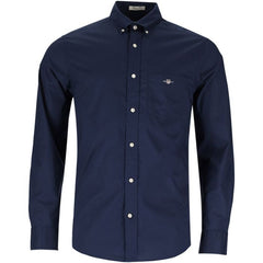Gant Mens Reg Poplin Long Sleeve Shirt Navy/Marine