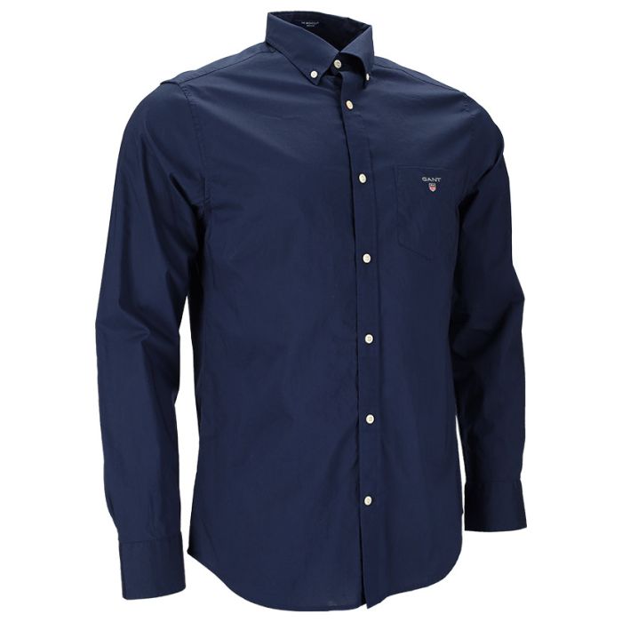 Gant Mens Reg Poplin Long Sleeve Shirt Navy/Marine