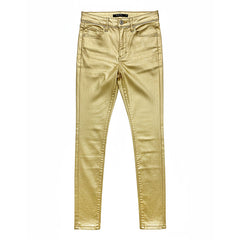 Sissyboy Ladies Ryder Foil Skinny Pants In Gold