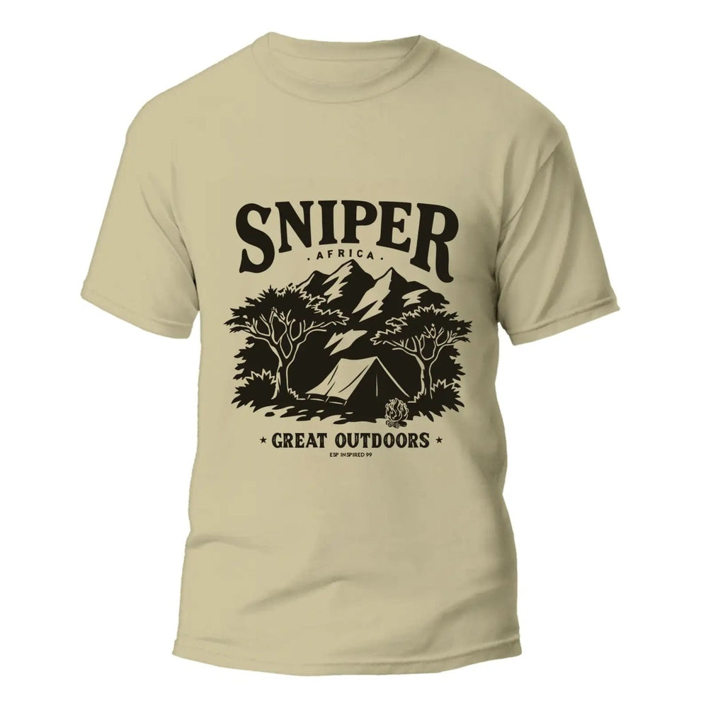 Sniper Mens Great Outdoors T-Shirt In Dark Stone