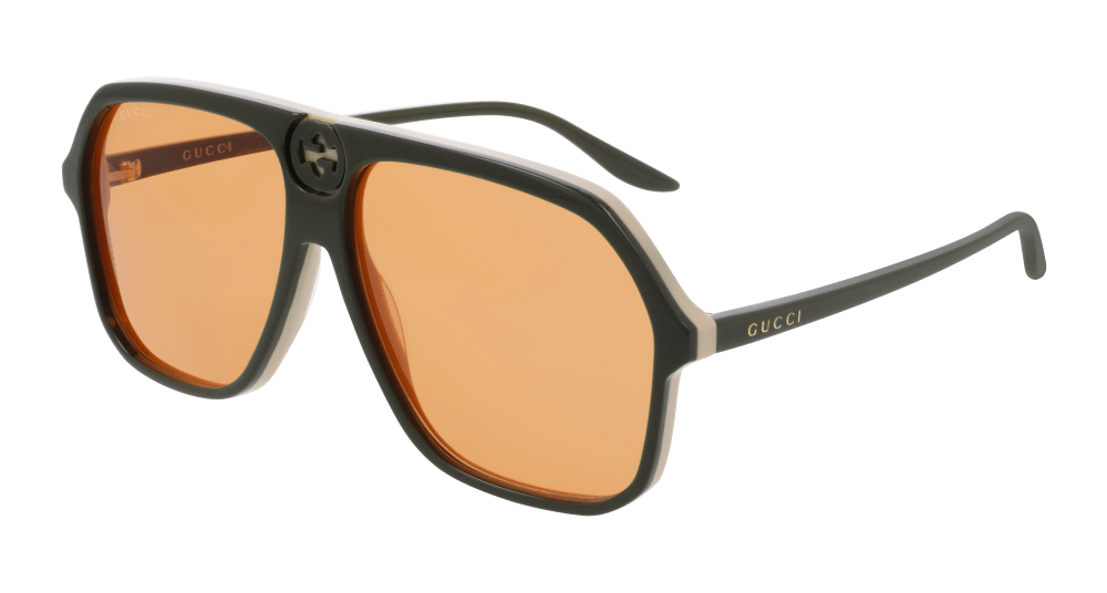 Gucci Sunglass Man Green Orange GG0734S-003