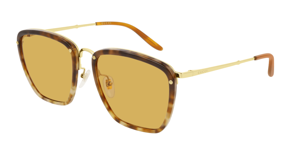 Gucci Sunglass Man Havana Gold Brown GG0673S-005