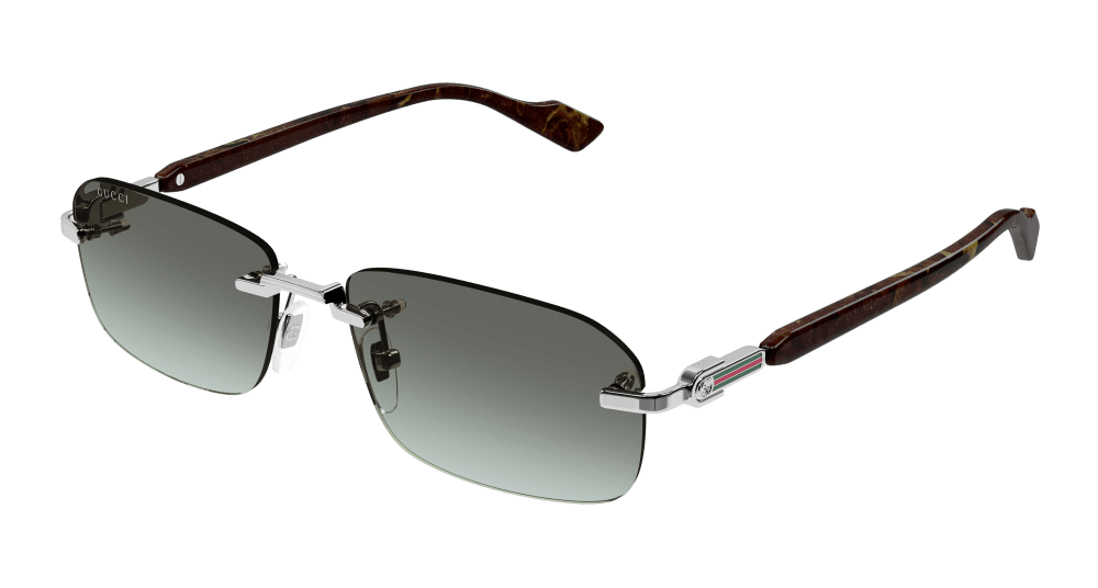Gucci Sunglasses Mens In Silver Brown GG1221S-008