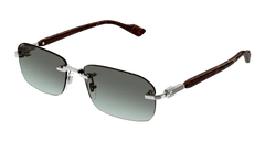 Gucci Sunglasses Mens In Silver Brown GG1221S-008