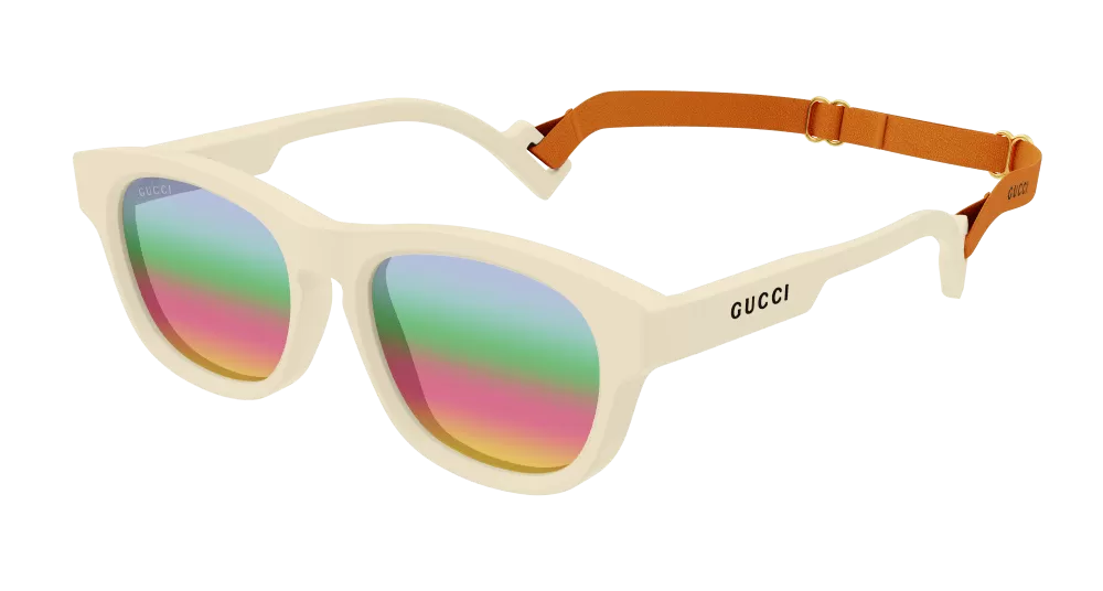 Gucci Mens Injection Sunglasses In Ivory Brown