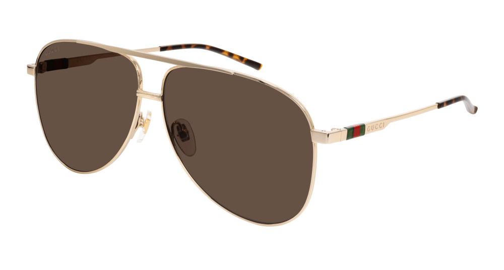 Gucci Sunglass Man Gold Gold Brown GG1677S-002
