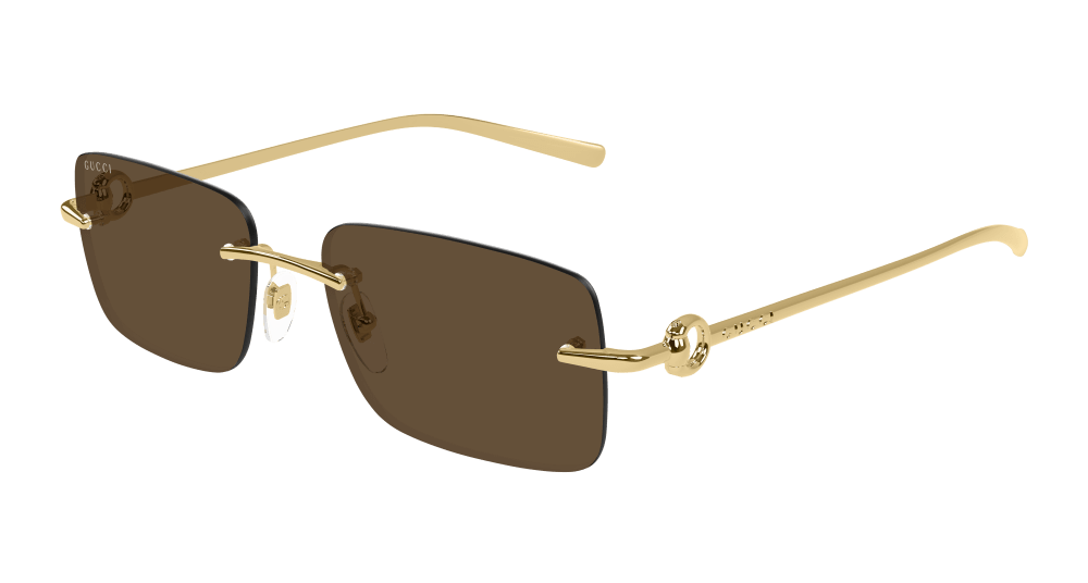 Gucci Sunglass Man Gold Brown GG1703S-004