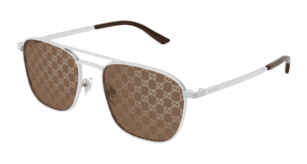 Gucci Sunglasses Mens In Silver Brown GG1881S-004
