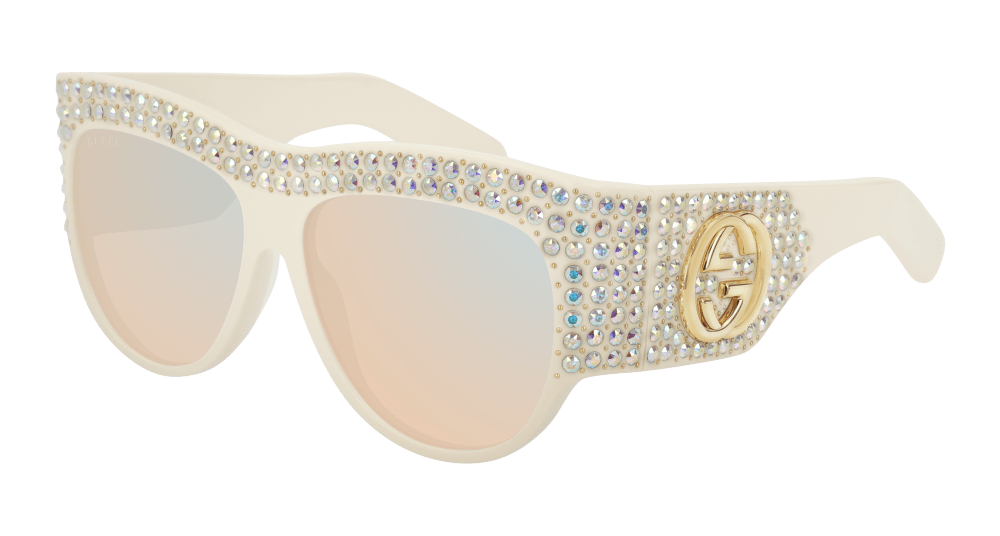 Gucci Sunglass Woman White Transparent GG0144S-004