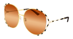 Gucci Sunglass Woman Gold Orange GG0595S-007