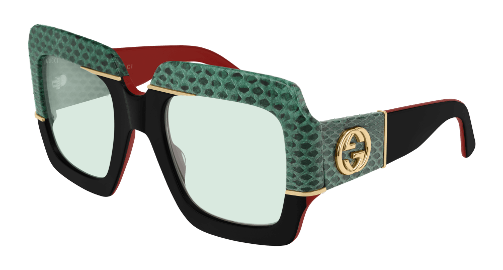 Gucci Sunglass Woman Black Green GG0484S-003