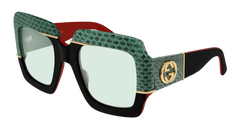 Gucci Sunglass Woman Black Green GG0484S-003