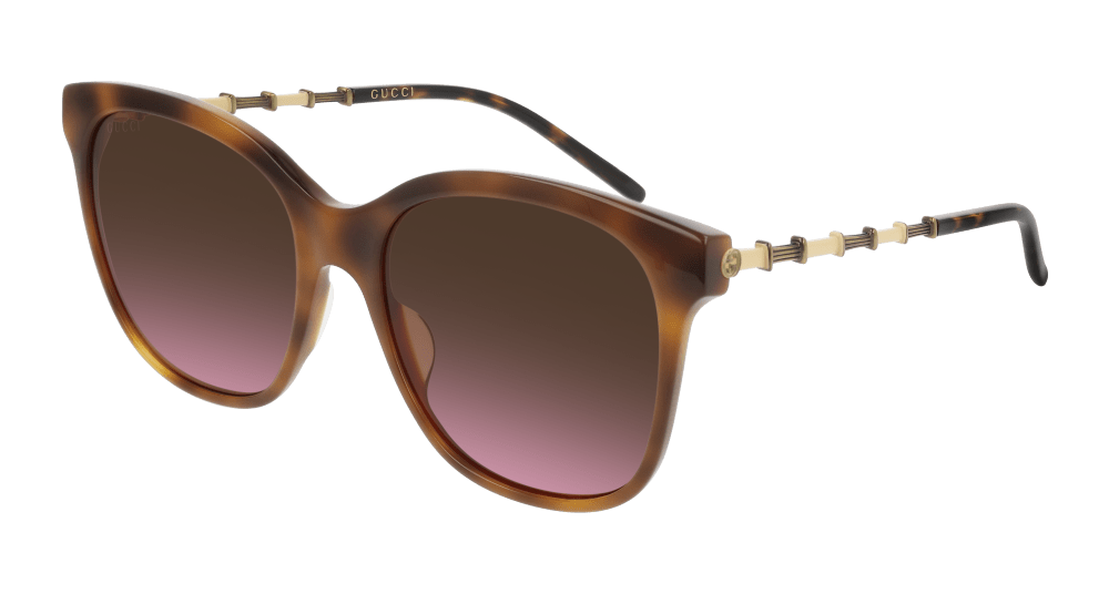 Gucci Sunglass Woman Havana Gold Brown GG0654S-003