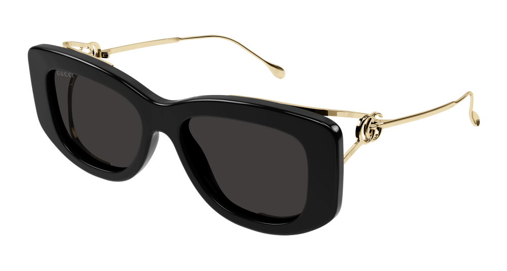 Gucci Sunglass Woman Black Gold Grey GG1566SA-001