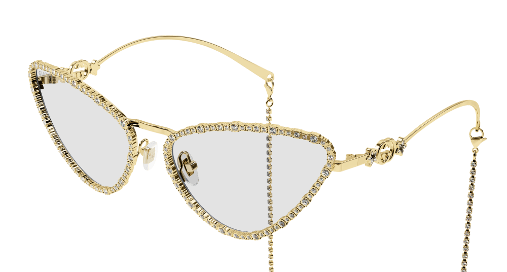 Gucci Sunglass Woman Gold Transparent GG1569S-002