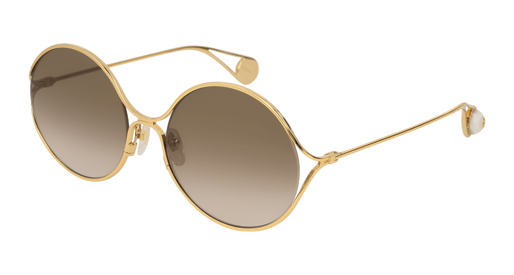 Gucci Sunglass Woman Gold Brown GG0253S-002