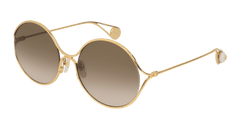 Gucci Sunglass Woman Gold Brown GG0253S-002