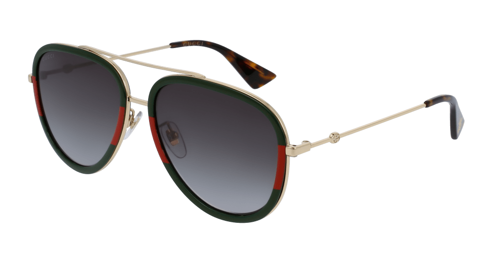Gucci Sunglasses Womens in Gold Green GG0062S-003