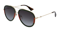 Gucci Sunglasses Womens in Gold Green GG0062S-003