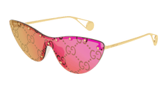 Gucci Sunglass Woman Gold Pink GG0666S-003