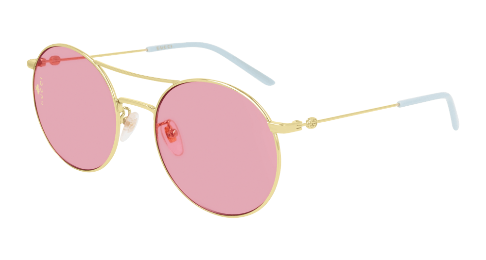 Gucci Sunglass Woman Gold Pink GG0680S-004