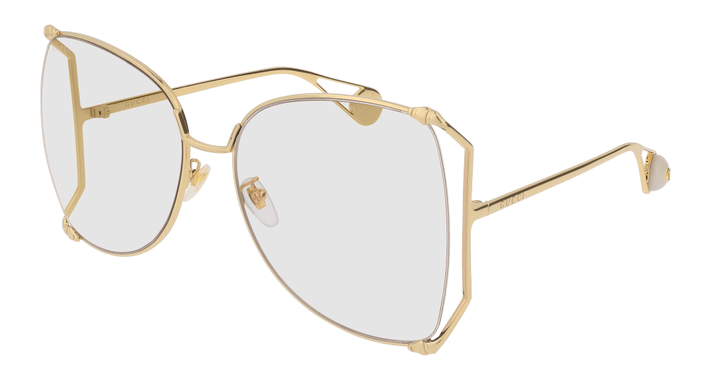 Gucci Sunglass Woman Gold Transparent GG0252S-001