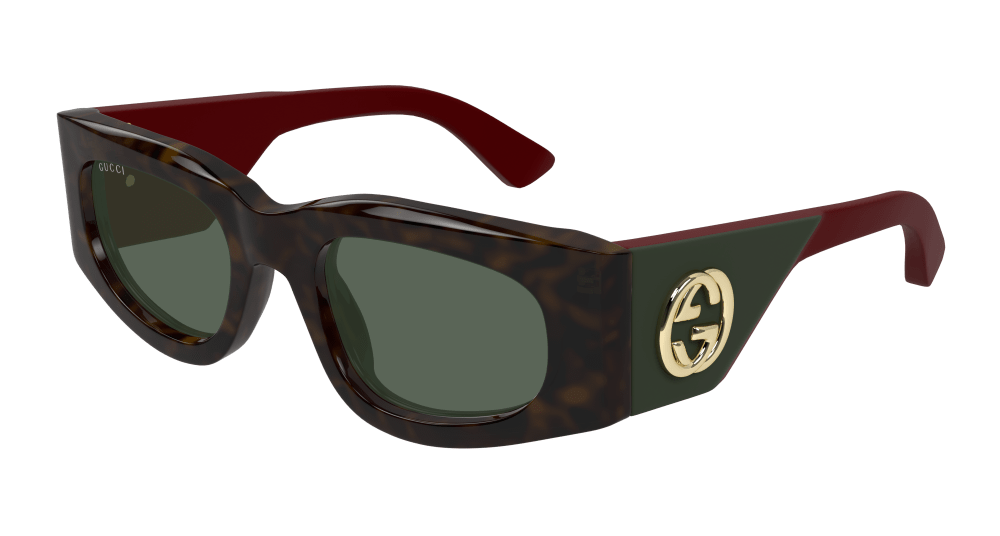 Gucci Sunglass Woman Havana Red Green GG1664S-002