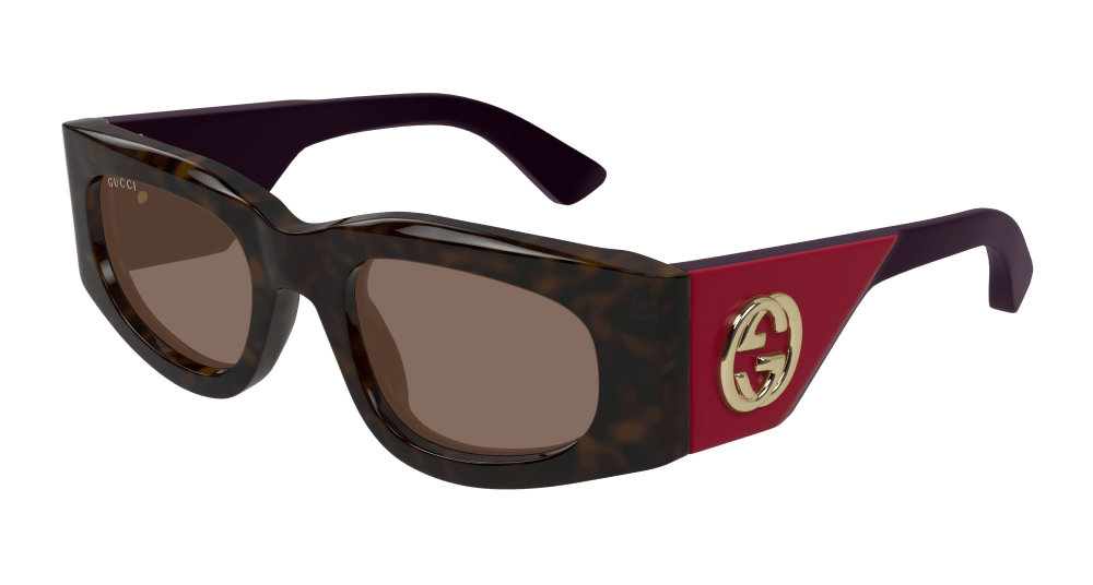 Gucci Sunglasses Woman Havana Violet Brown Gg1664S-004