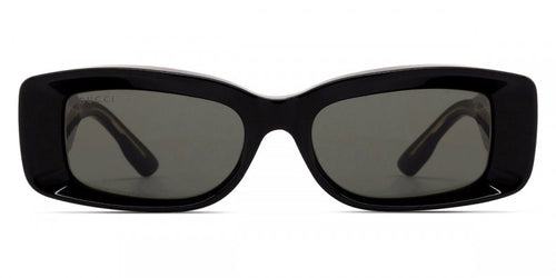 Gucci Womens Rectangular Framed Sunglasses In Black