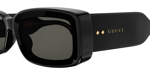 Gucci Womens Rectangular Framed Sunglasses In Black