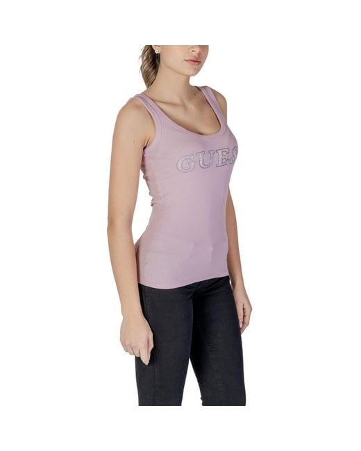 Guess Womens Embellished Tank Top In Pink