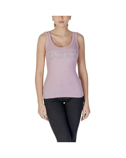 Guess Womens Embellished Tank Top In Pink