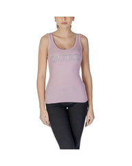 Guess Womens Embellished Tank Top In Pink